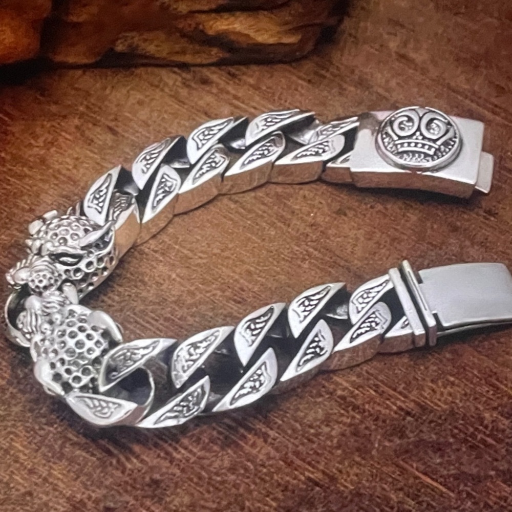 Intricate Silver Men's Bracelet